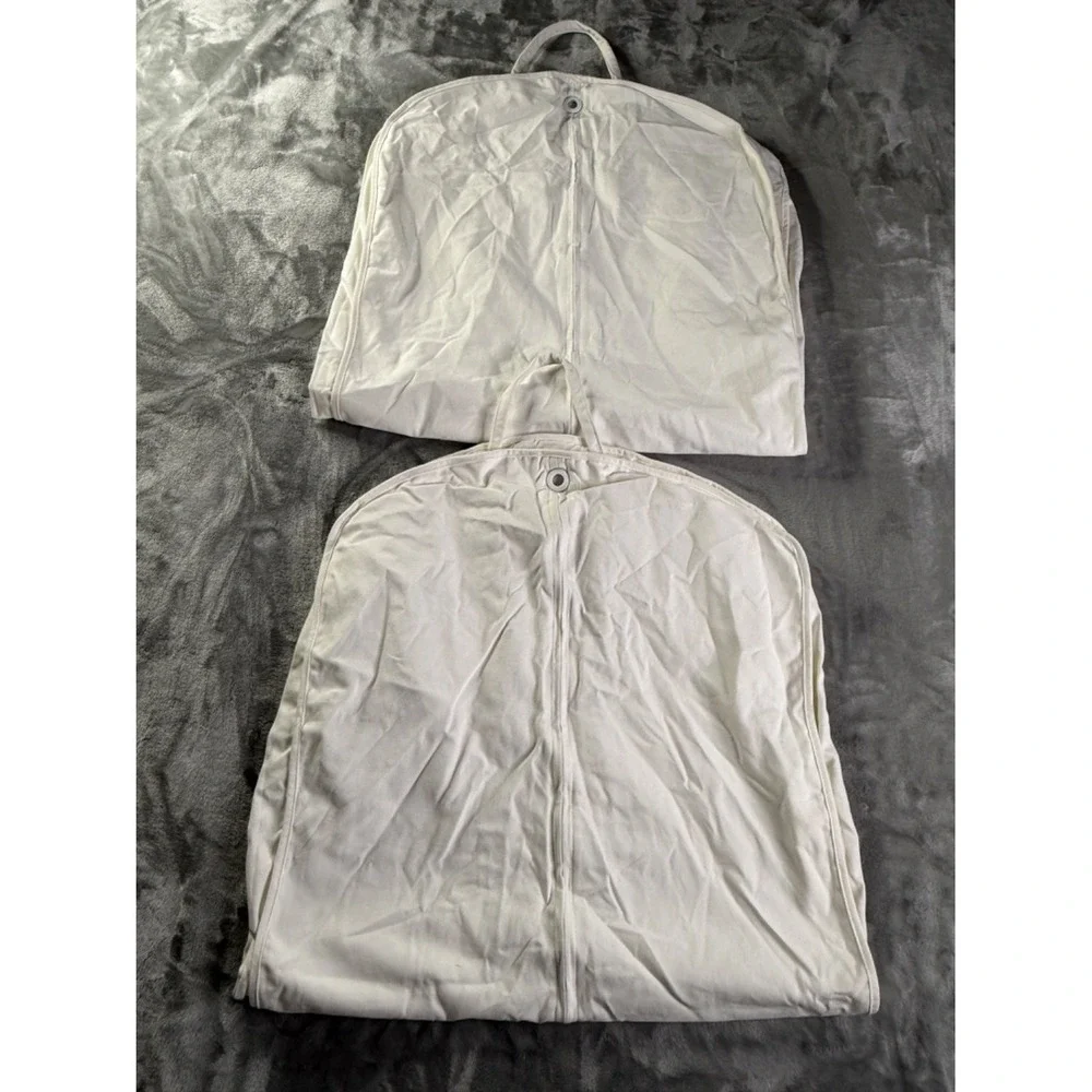 Dior Garment Bag White Canvas Suit Cover Travel Storage Zip Logo 37x26